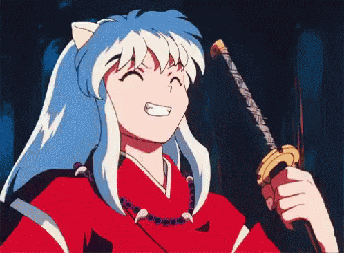 Inuyasha Blinking His Eyes GIF