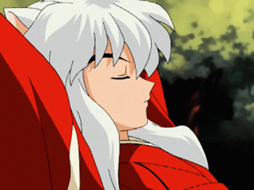 Inuyasha Scratching His Nose GIF