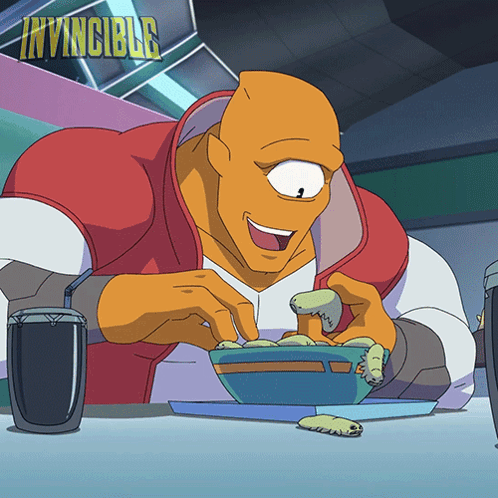 Invincible Cartoon Character Eating GIF