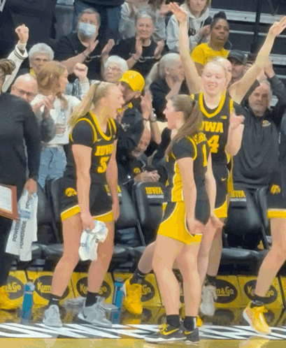 Iowa Basketball Players Celebrating