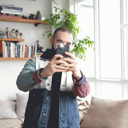 Taking Picture In Iphone 14 Pro Rear Camera GIF