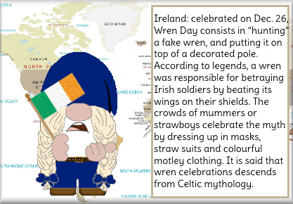 Ireland Fact Wren Day Dwarf Holding Flag GIF