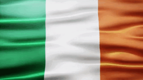 Irish Flag Waving in Wind
