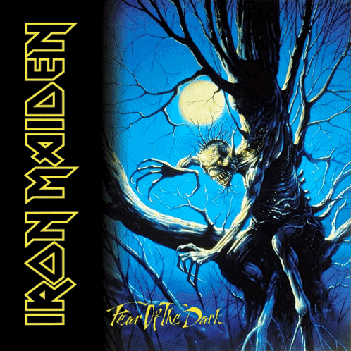 Iron Maiden Fear Of The Dark Album Cover With A Tree Monster GIF