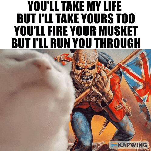 Iron Maiden Poster That Says You 'Ll Take My Life GIF