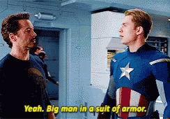 Iron Man and Captain America Standing and Talking
