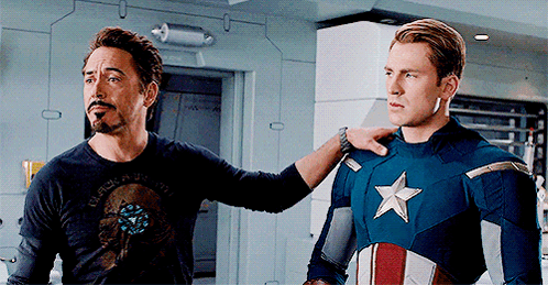 Iron Man and Captain America Standing Together