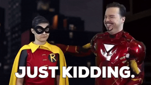 Iron Man Cosplays Say Just Kidding To Robin GIF