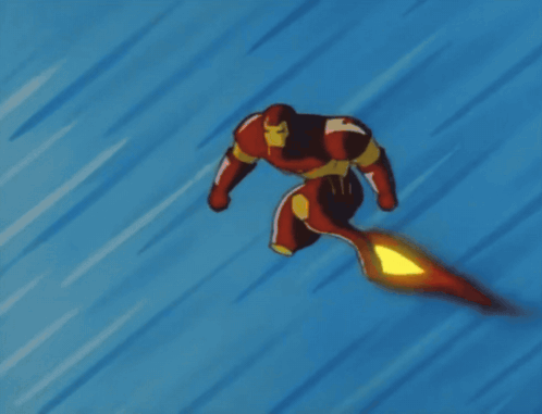 Iron Man Flying With Rocket