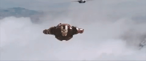 Iron Man Flying With Two F22 Raptor GIF