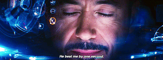 Iron Man He Beat Me By One Sec GIF
