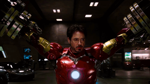 Iron Man Helmet Close Up Lights On