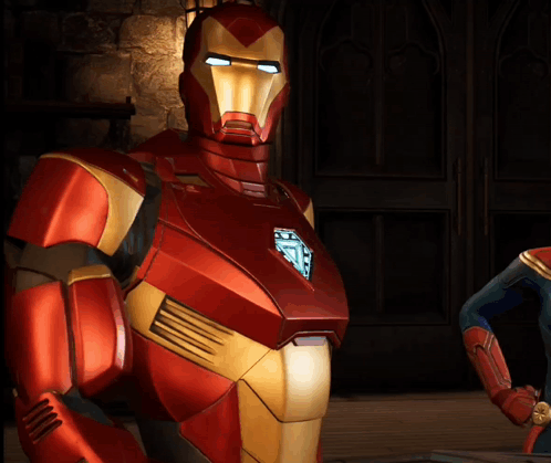 Iron Man Suit Man With Captain Marvel Woman GIF