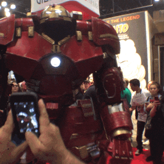 Iron Man Suit Up Walking In Public GIF