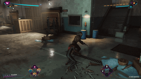 Iron Spider On Video Game Blasting Power GIF