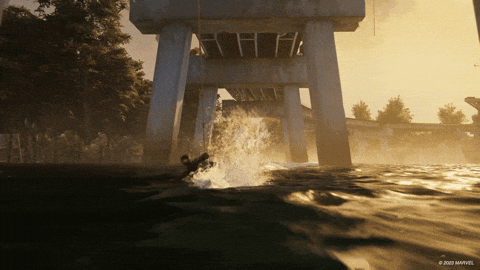 Iron Spider Skiing On Water GIF