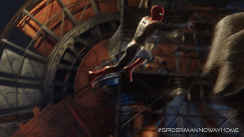 Iron Spider Swinging Around GIF