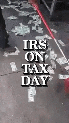 Irs On Taxes Day Sweeping Money GIF