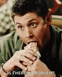 Is There A Problem Supernatural Dean Winchester Eating GIF