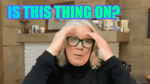 Is This Thing On Lady Going Live GIF