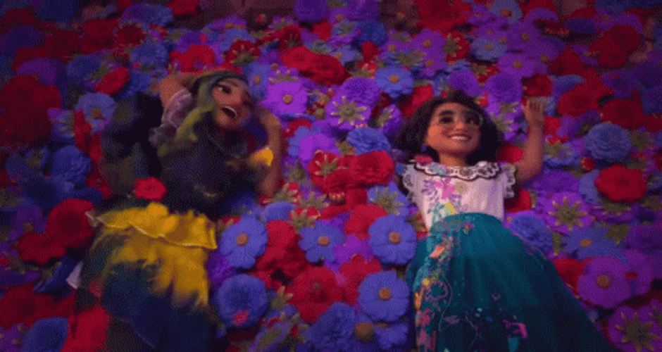 Isabela And Mirabel Chilling Flower Bed Encanto GIF