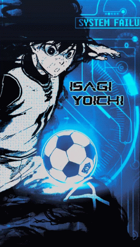 Isagi Yoichi Blue Background GIF
