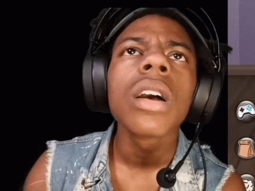 Ishowspeed Serious Lokking While Wearing Headset GIF