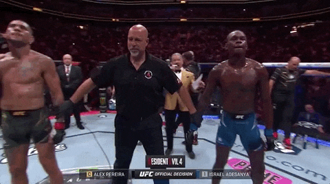 Israel Adesanya Announced As Winner GIF