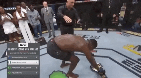 Israel Adesanya Bowing To Coach GIF