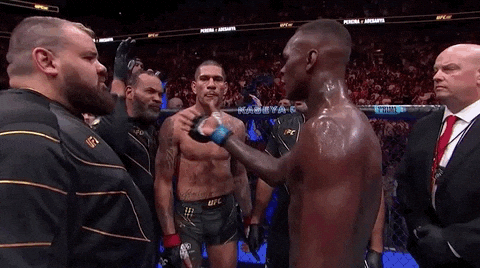 Israel Adesanya Fist Bump With Opponent GIF