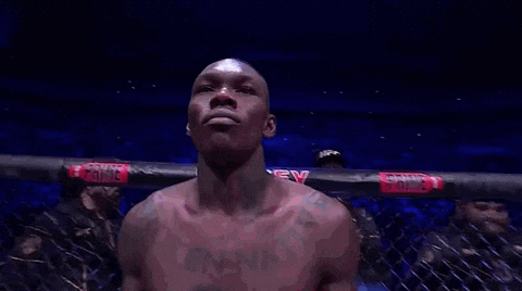 Israel Adesanya Fist Slamming GIF