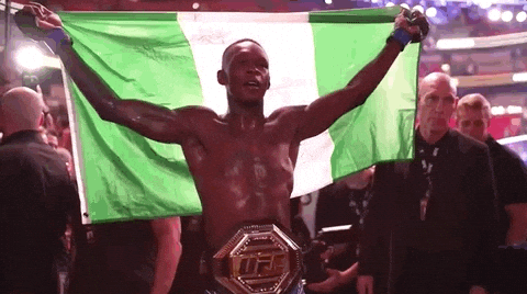 Israel Adesanya Raising Country Flag GIF