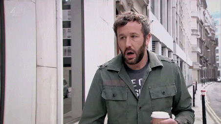 It Crowd Roy With Coffee Panicked GIF