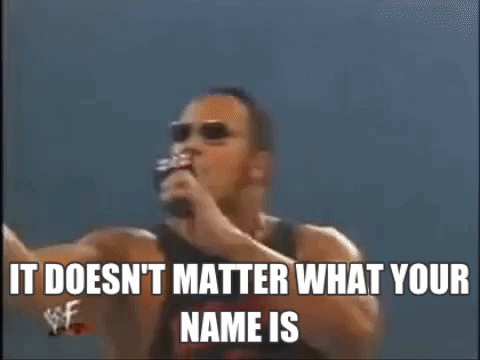 It Doesnt Matter The Rock What Your Name Is GIF