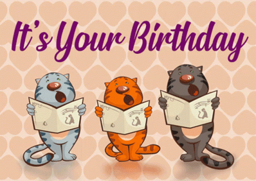 Cat Singing It Is Your Birthday GIF