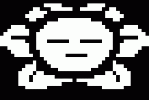 It Looks Like A Pixel Art Of A Skull With Wings And A Sad Face . GIF