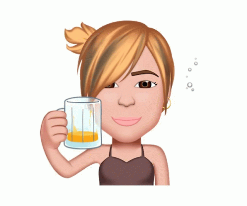 It's 5 O'clock Somewhere Animated Woman Drinking GIF