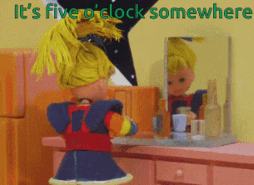 It's 5 O'clock Somewhere Rainbow Brite Robot GIF