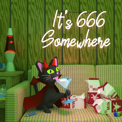 It's 666 Somewhere Devil Cat GIF
