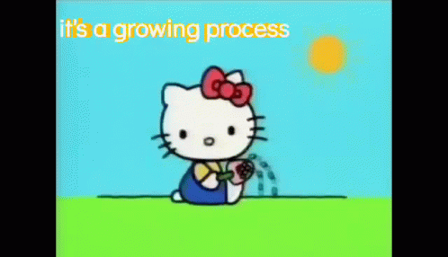It's A Growing Process Hello Kitty GIF