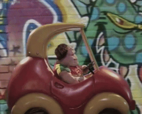 It's Baby Sinclair Not The Mama Driving GIF