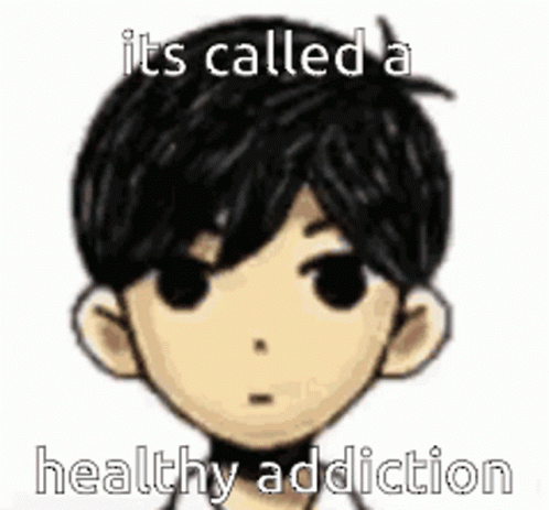 It 'S Called A Healthy Addiction And A Cartoon Of A Boy With Black Hair . GIF