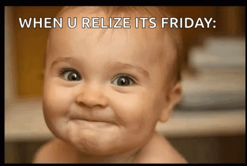It's Friday Cute Baby Eyebrow Twitch GIF