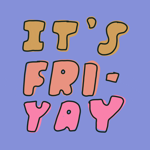 It's Friday Animated Colorful Word Text GIF