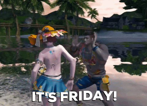 It's Friday Animated Couples Beach Dancing GIF