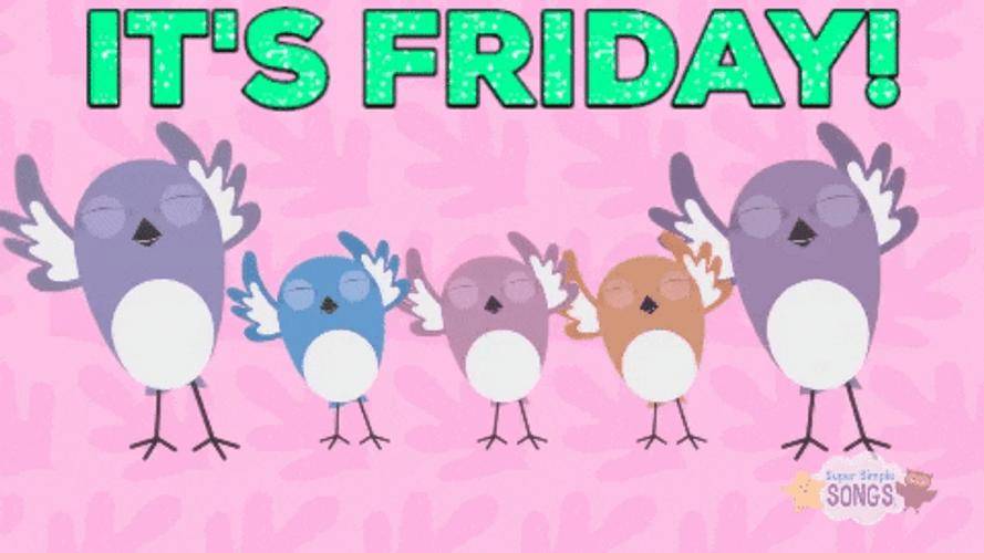 It's Friday Dance Birds Family GIF