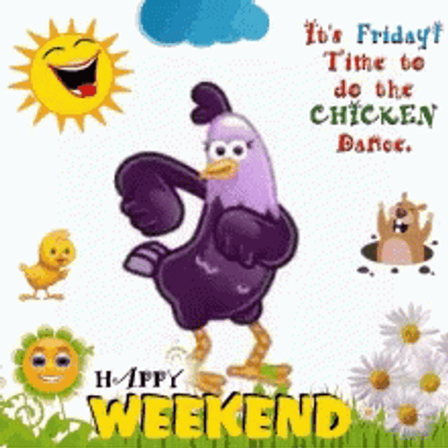 It's Friday Funny Chicken Dance GIF
