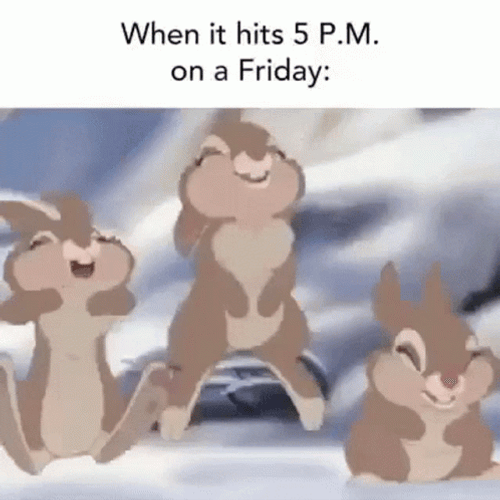 It's Friday Happy Jumping Bunnies GIF