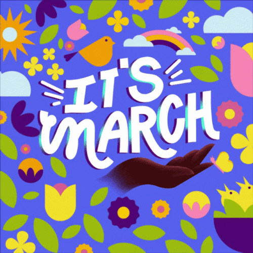 It's March Flower Card GIF