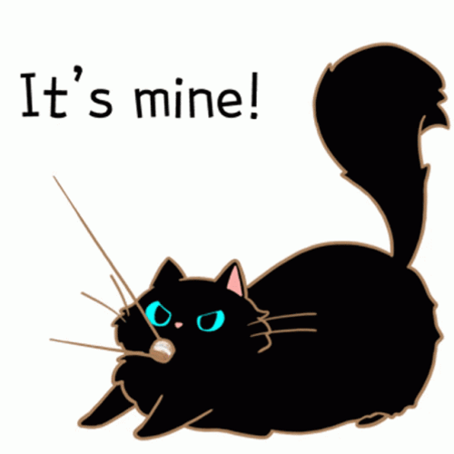 It's Mine Black Cat Cartoon GIF